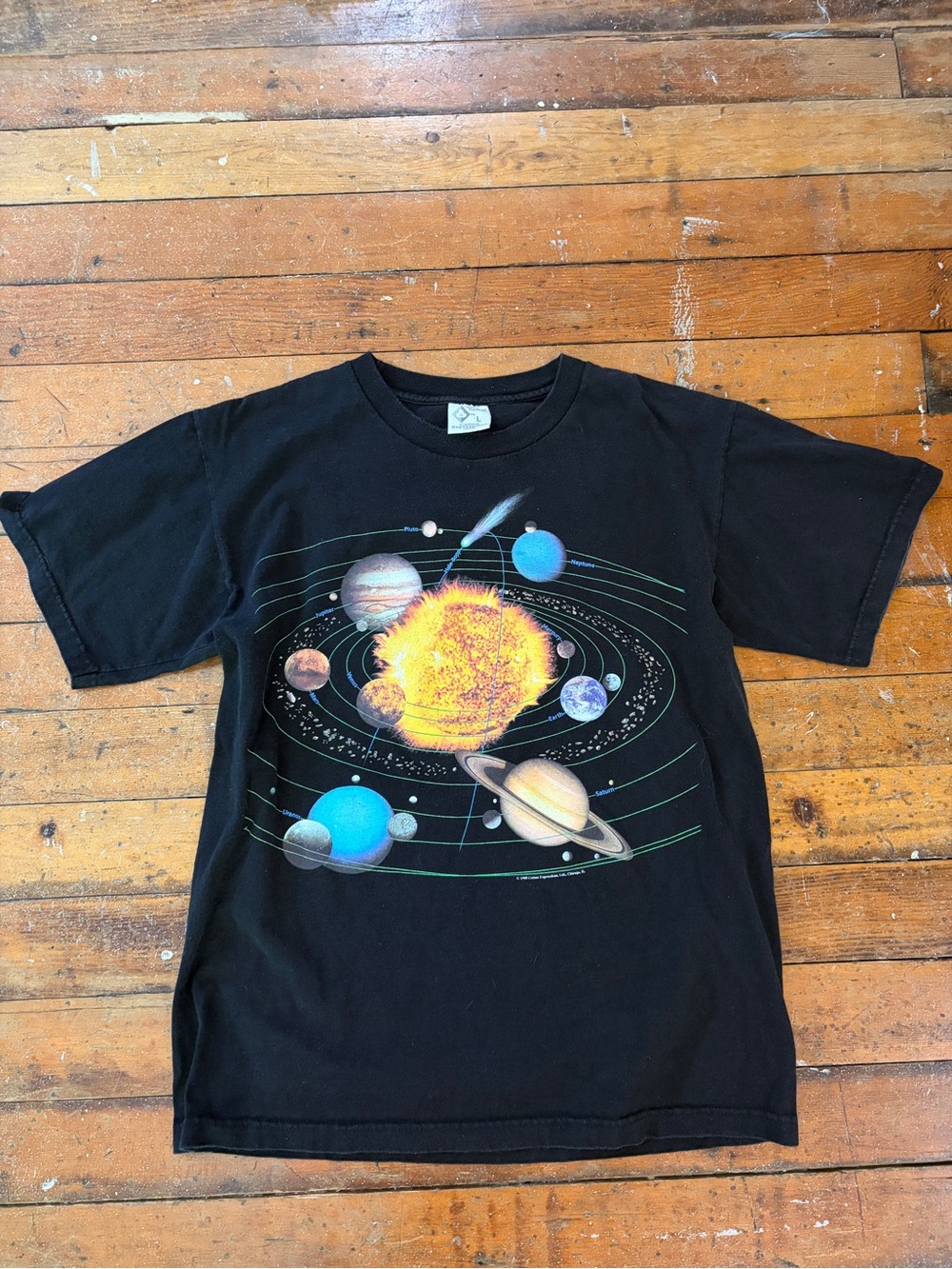 Vintage 90s American Institute Physics Solar System outer space singlestitch tee